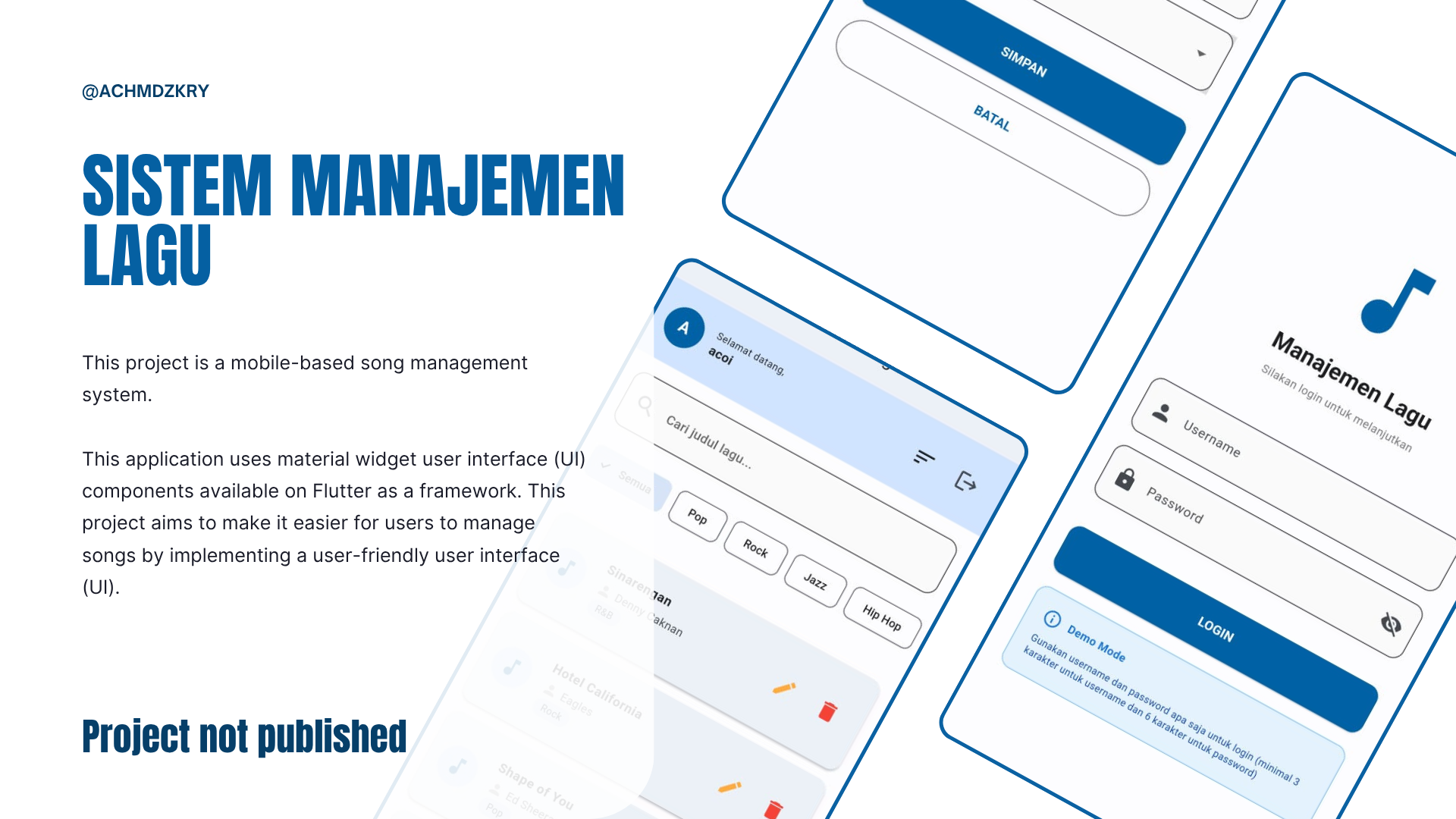 Mobile User Interface Song Management System